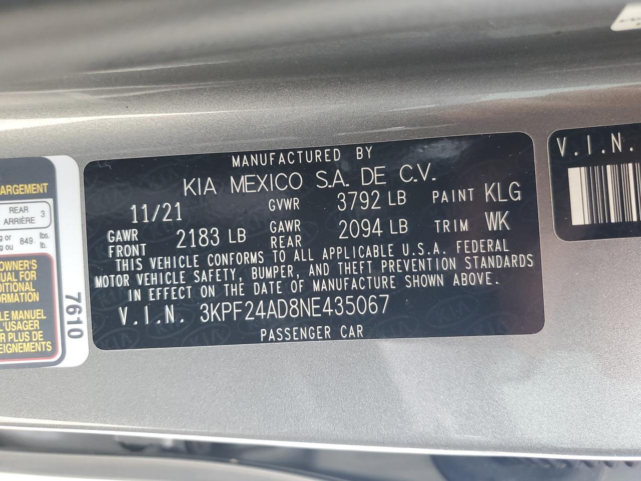 2022 KIA FORTE