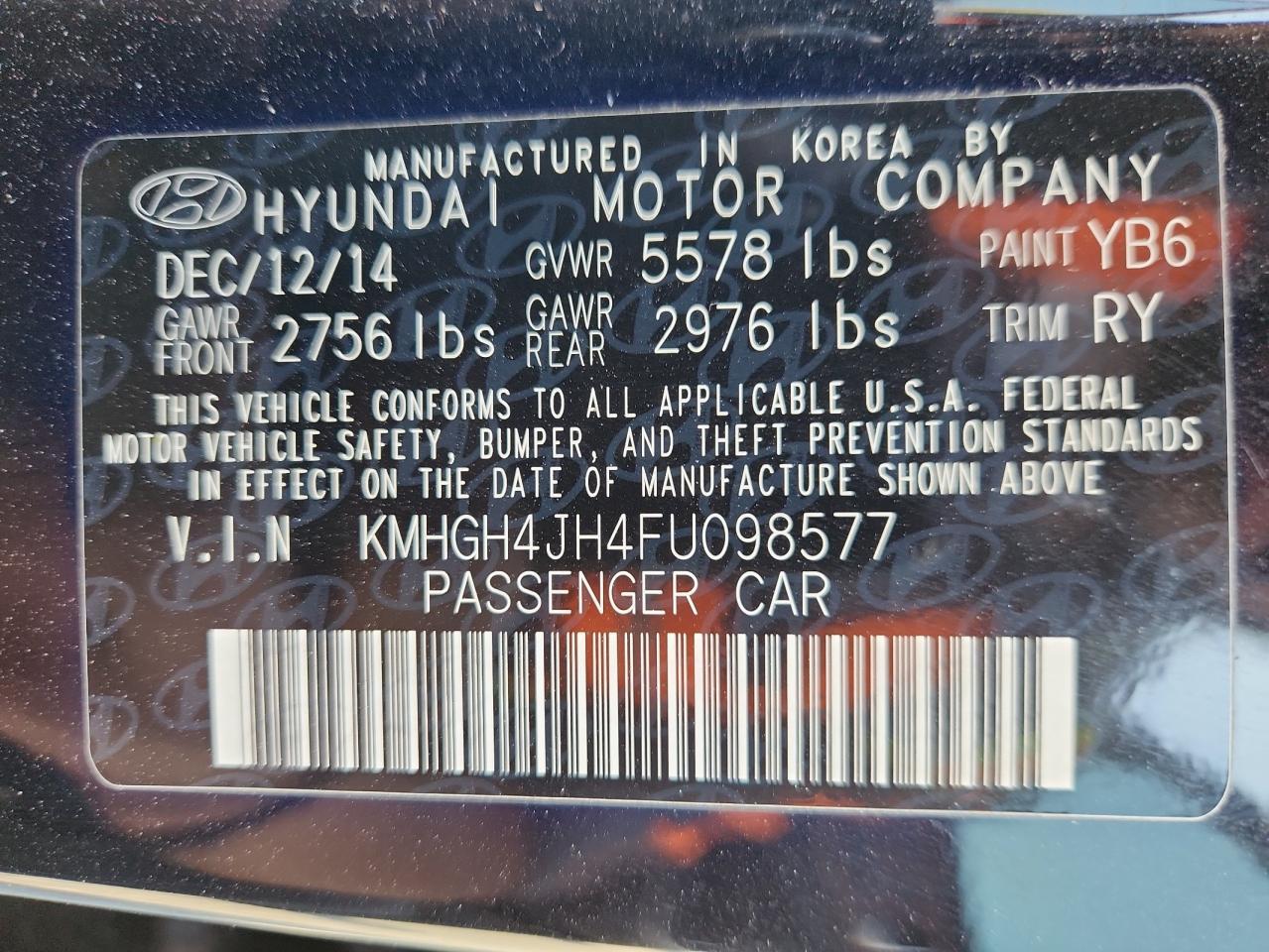 2015 HYUNDAI Equus