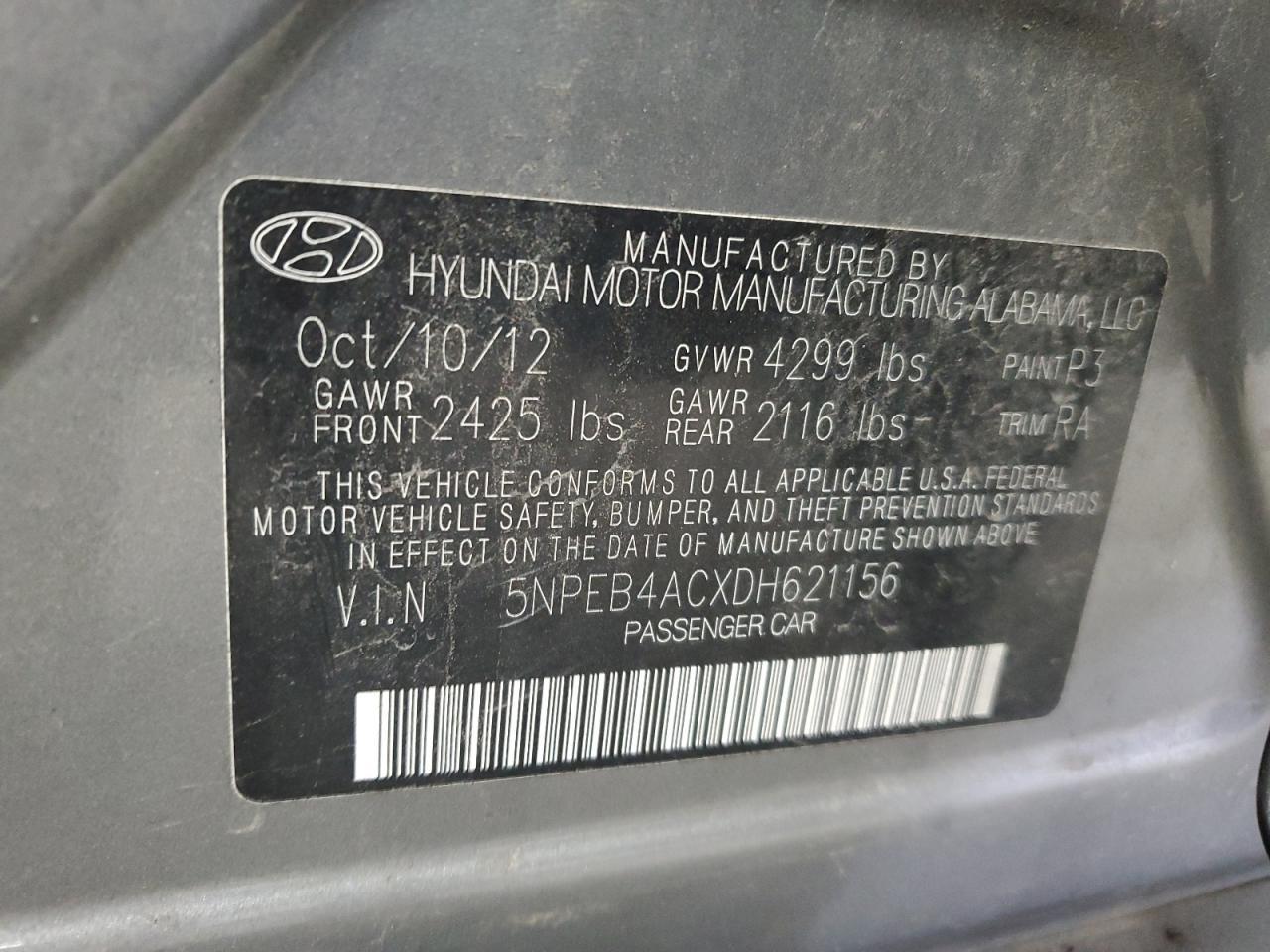 2013 HYUNDAI SONATA