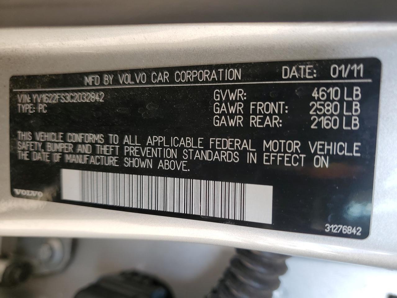 2012 VOLVO S60