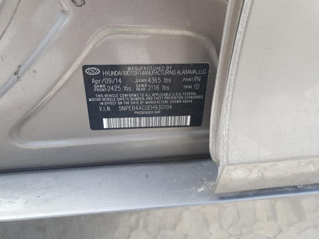 2014 HYUNDAI SONATA