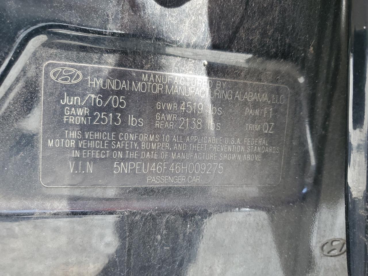 2006 HYUNDAI SONATA