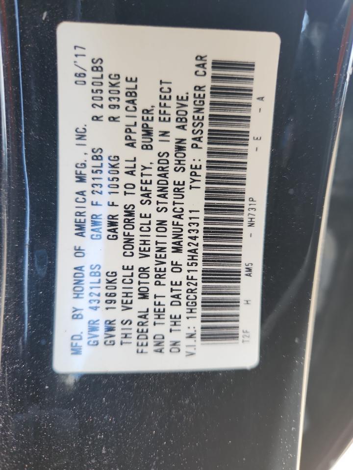 2017 HONDA ACCORD