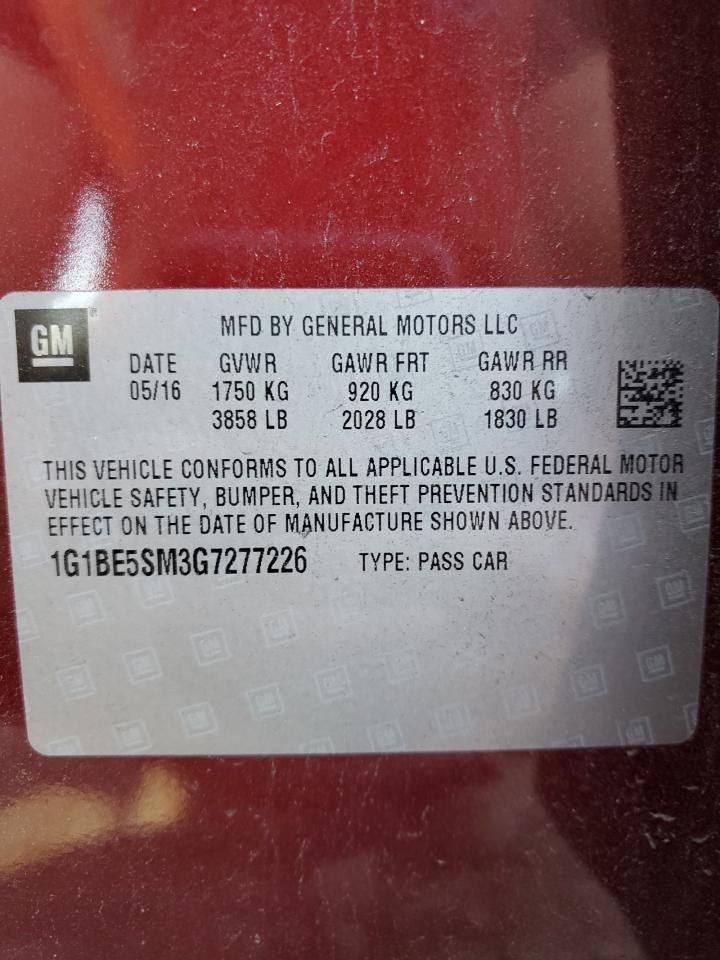 2016 CHEVROLET CRUZE