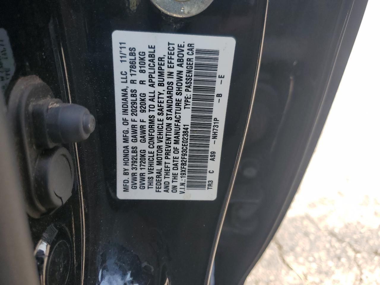 2012 HONDA CIVIC