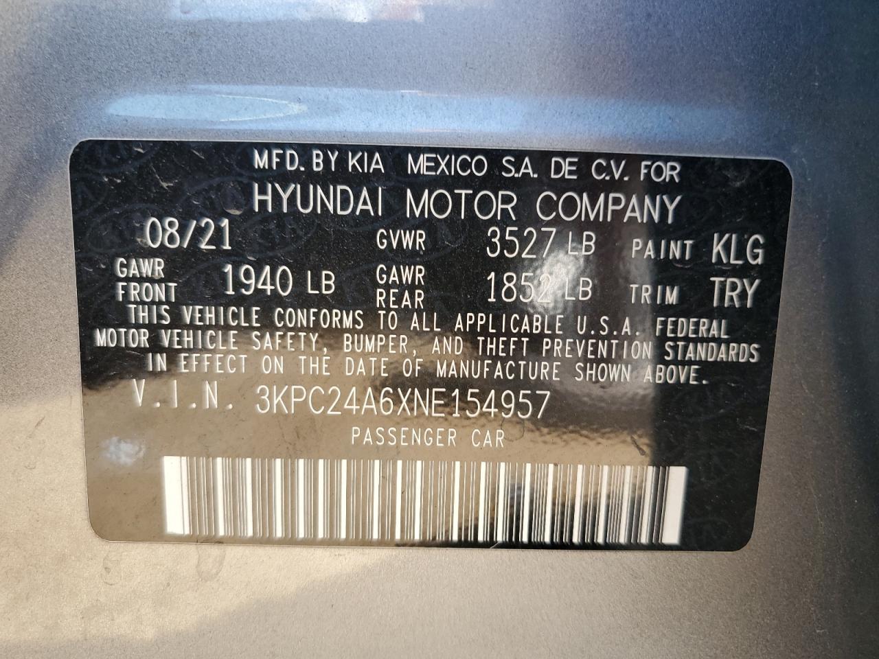 2022 HYUNDAI ACCENT
