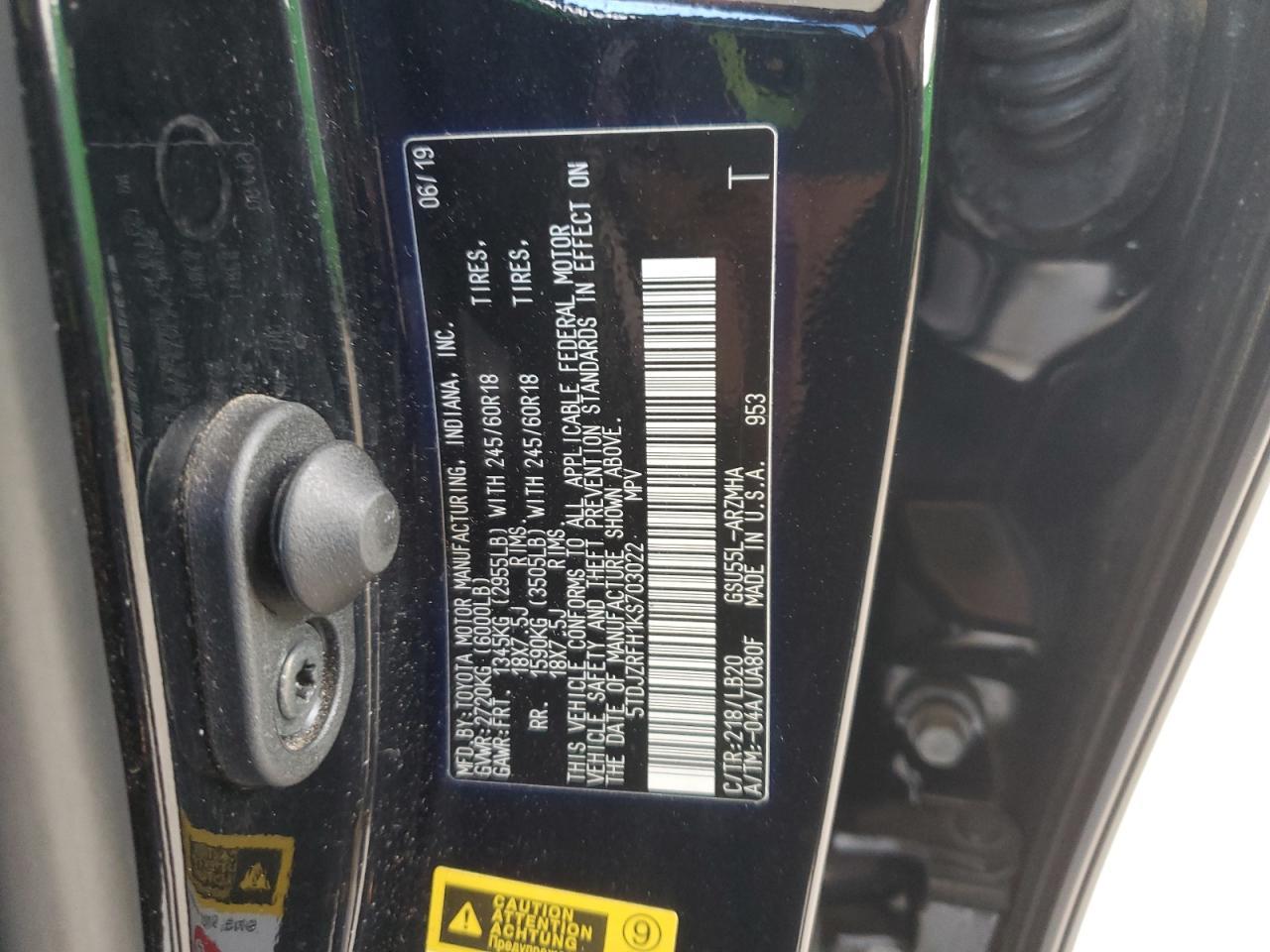2019 TOYOTA HIGHLANDER