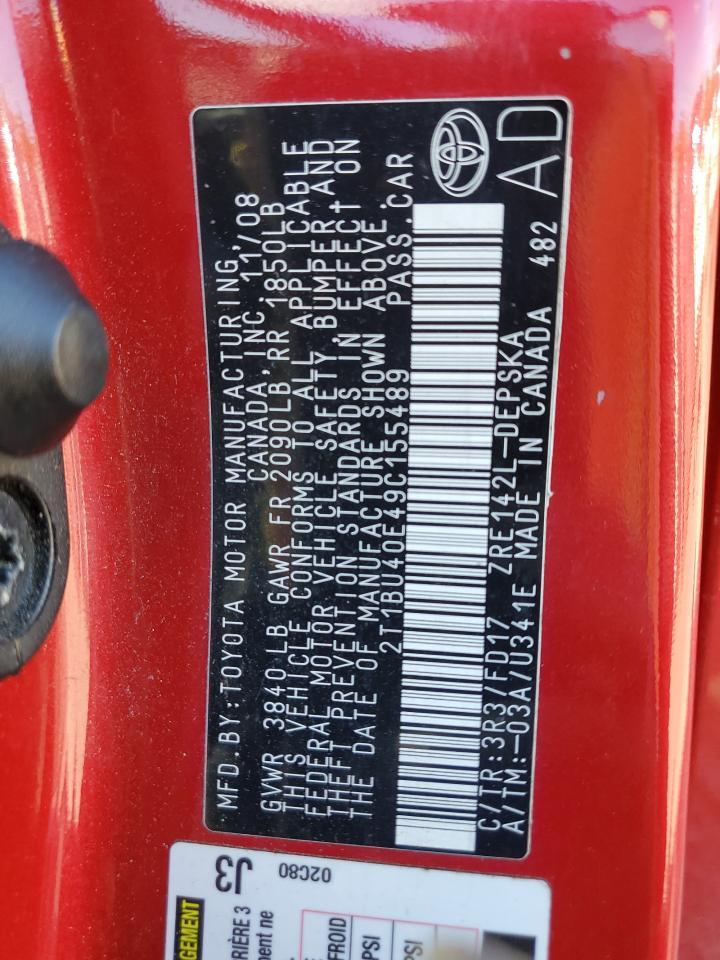 2009 TOYOTA COROLLA