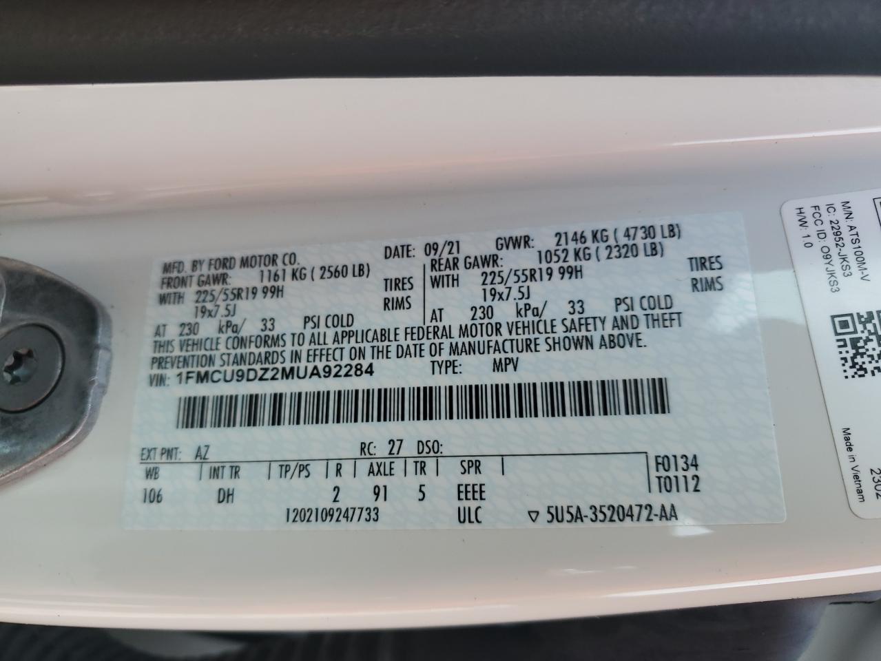 2021 FORD ESCAPE