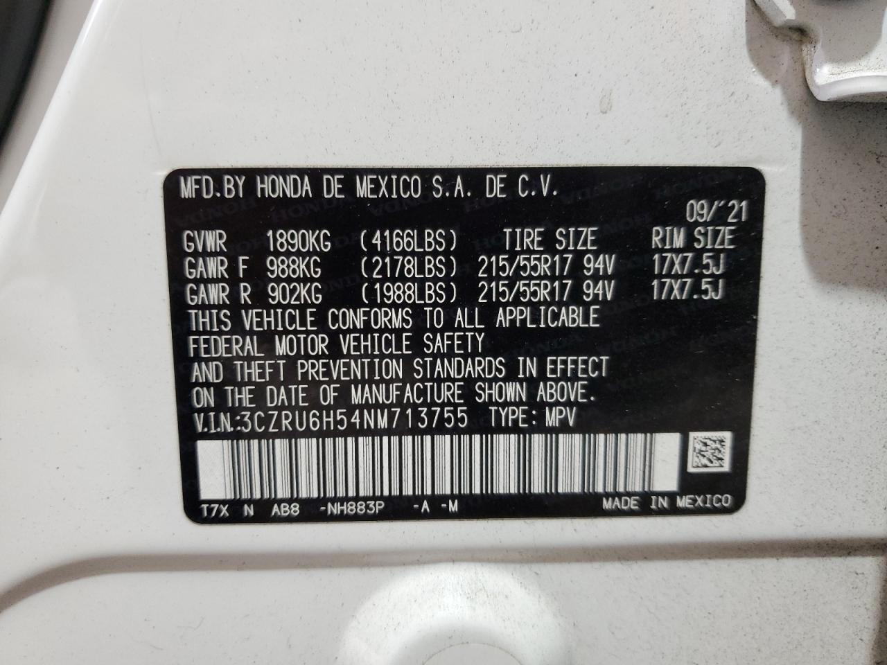 2022 HONDA HR-V