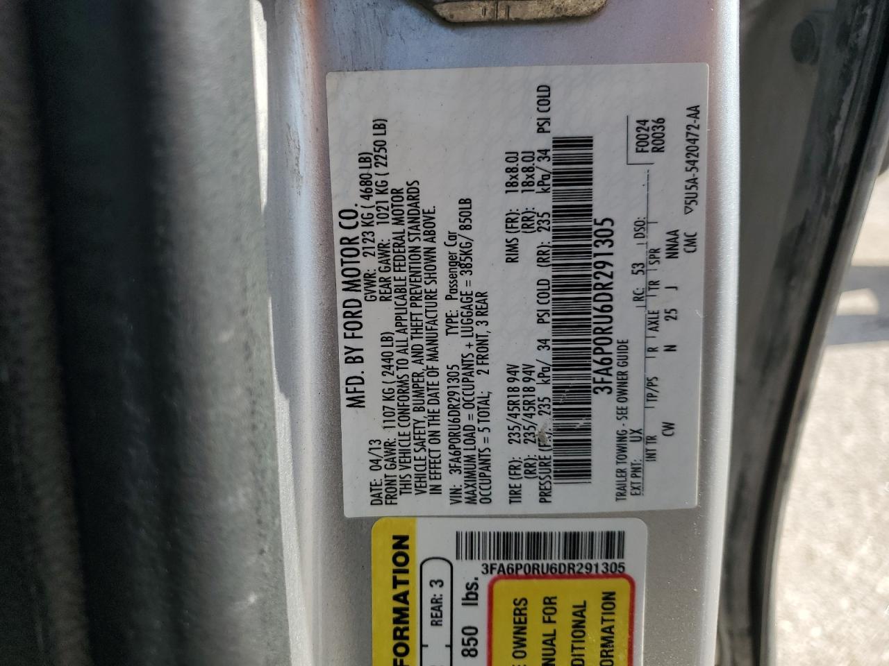 2013 FORD FUSION