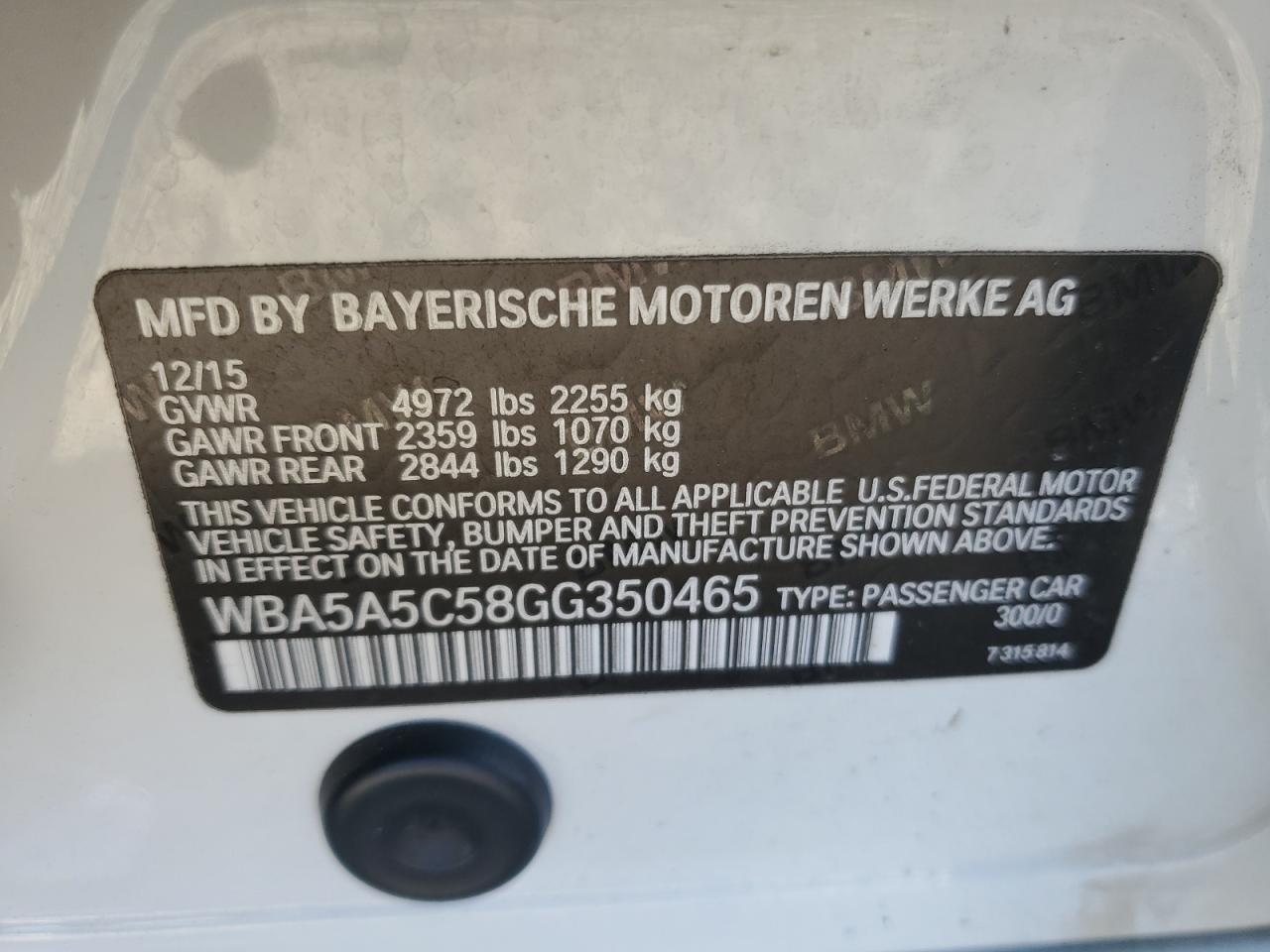 2016 BMW 5 series