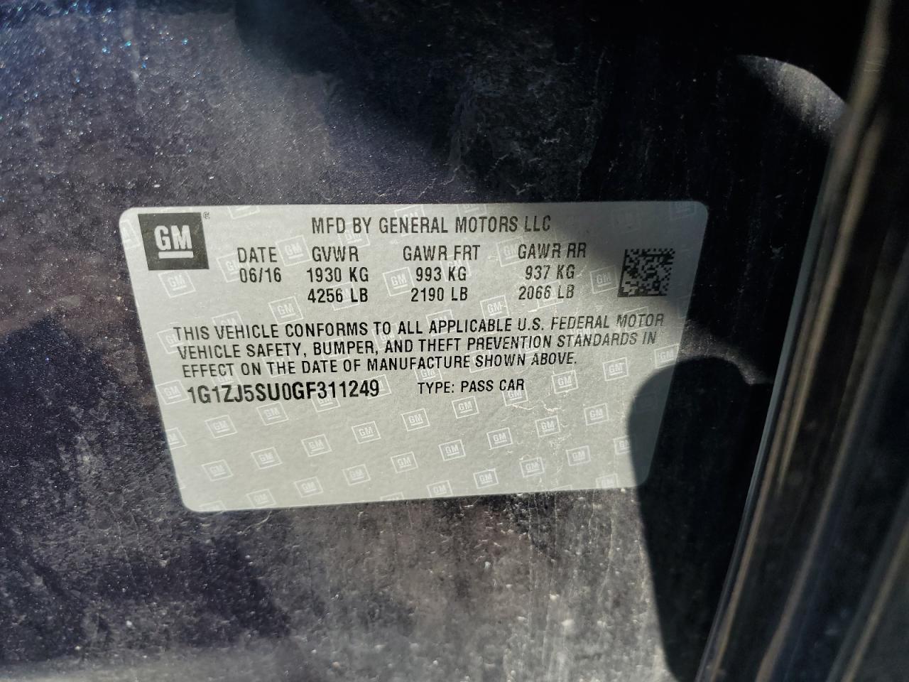 2016 CHEVROLET MALIBU