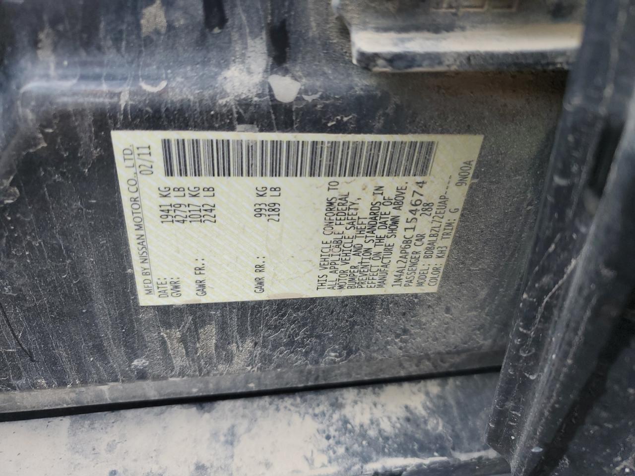 2011 NISSAN ALTIMA