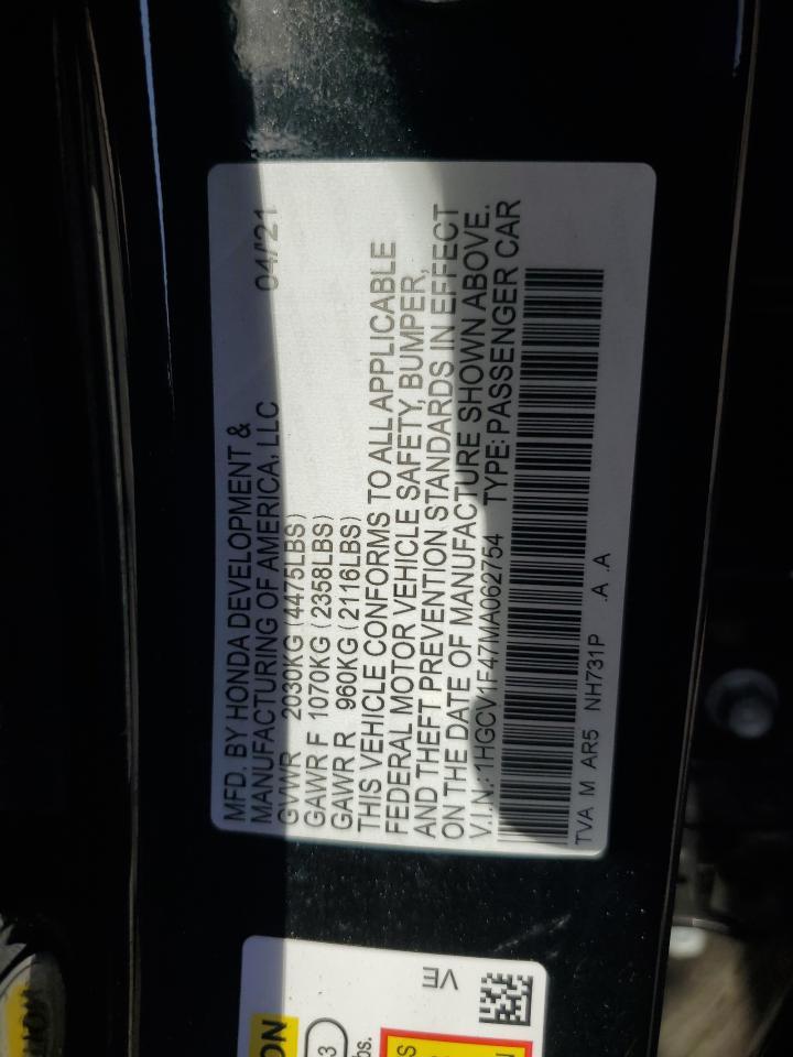 2021 HONDA ACCORD