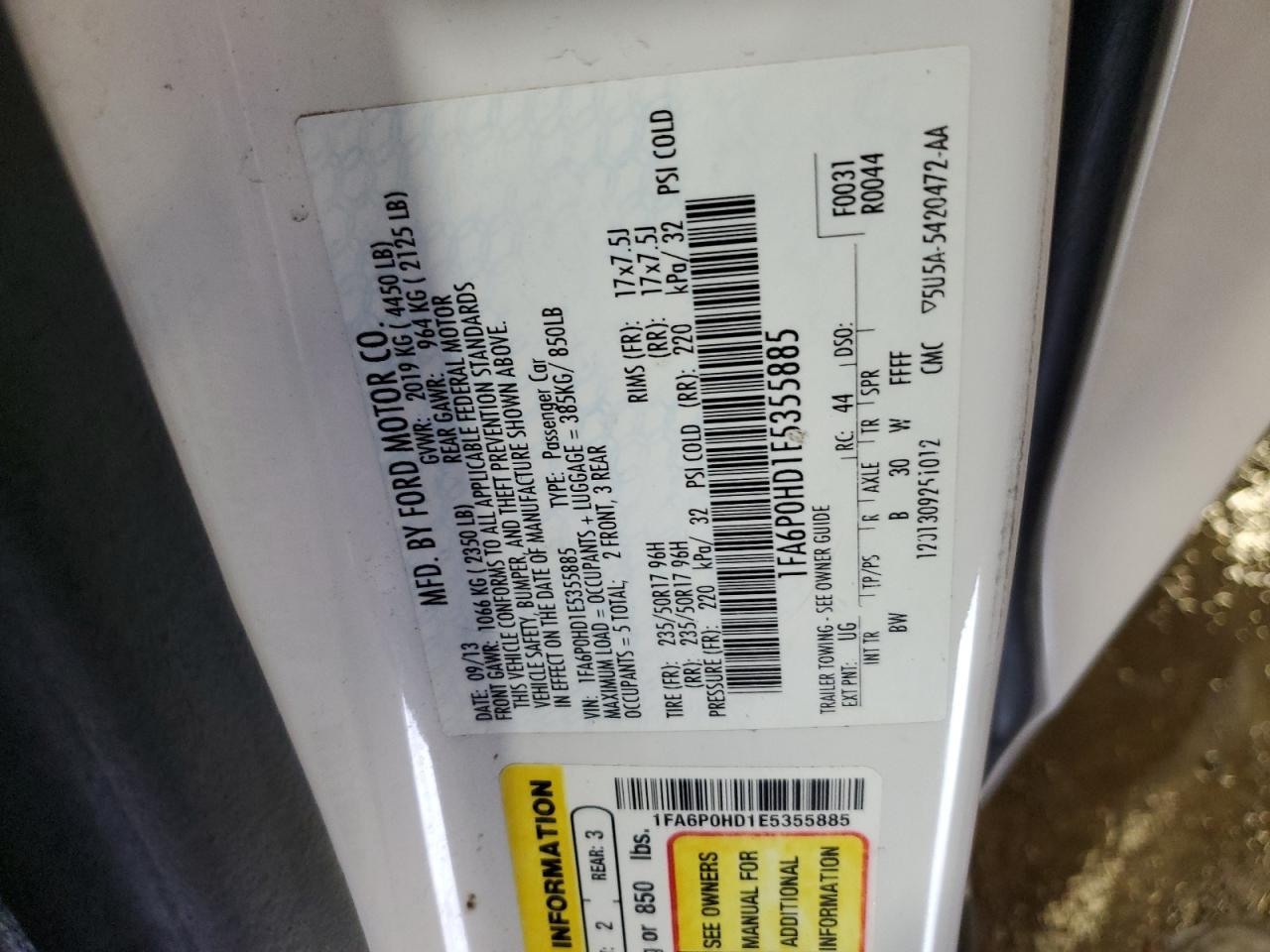 2014 FORD FUSION