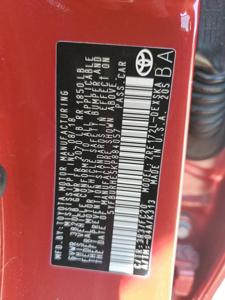 2019 TOYOTA COROLLA