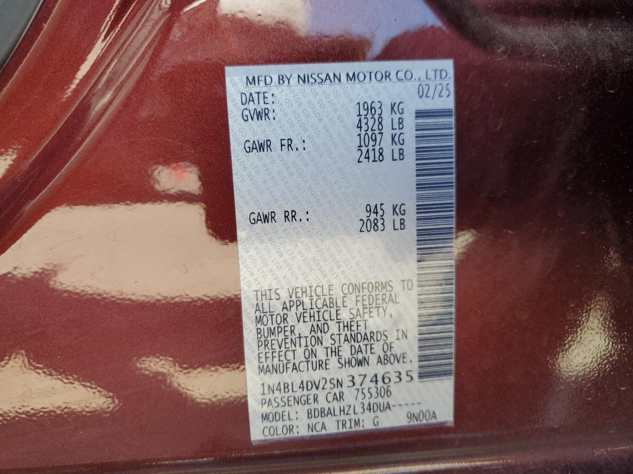 2025 NISSAN ALTIMA
