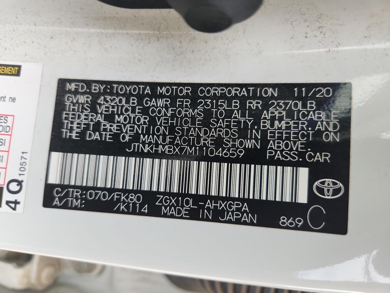 2021 TOYOTA C-HR