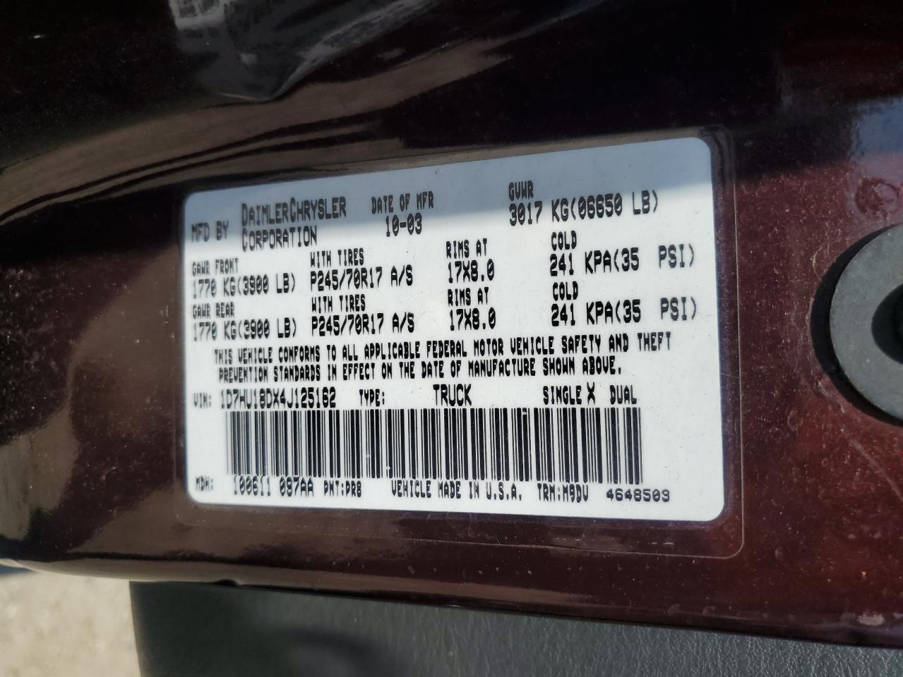 2004 DODGE RAM 1500