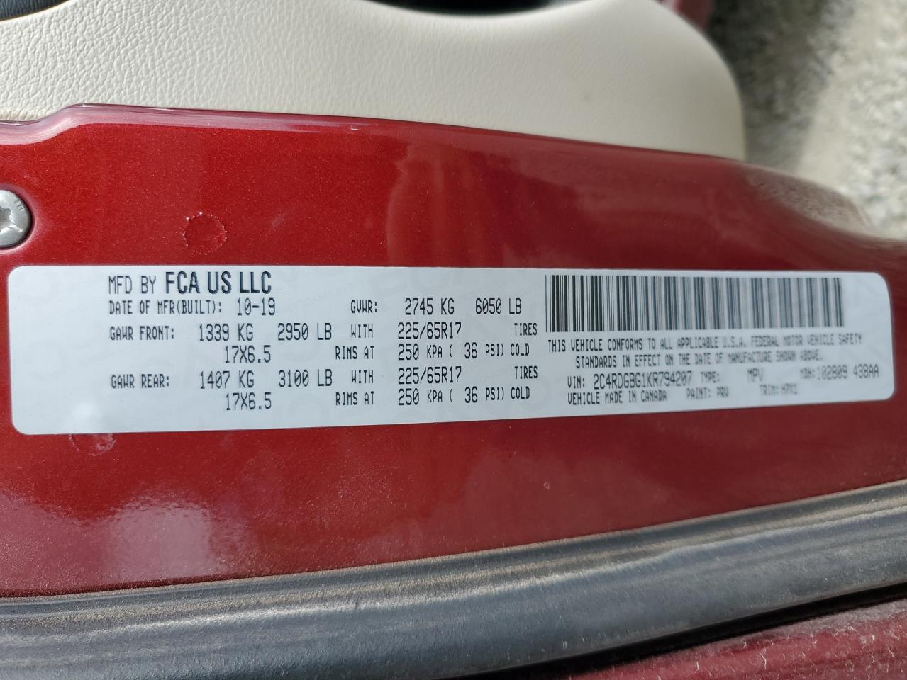2019 DODGE GRAND CARAVAN