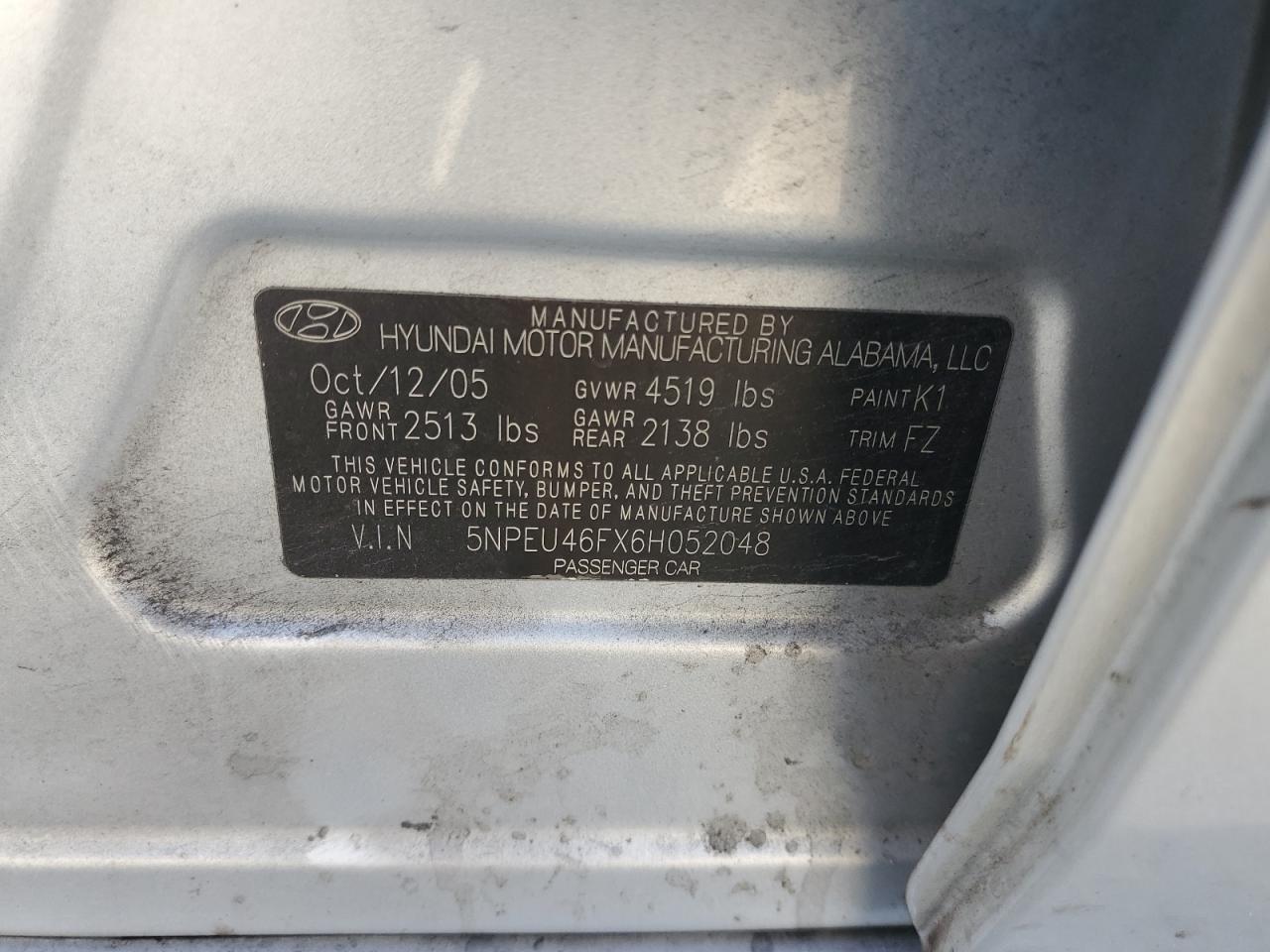 2006 HYUNDAI SONATA