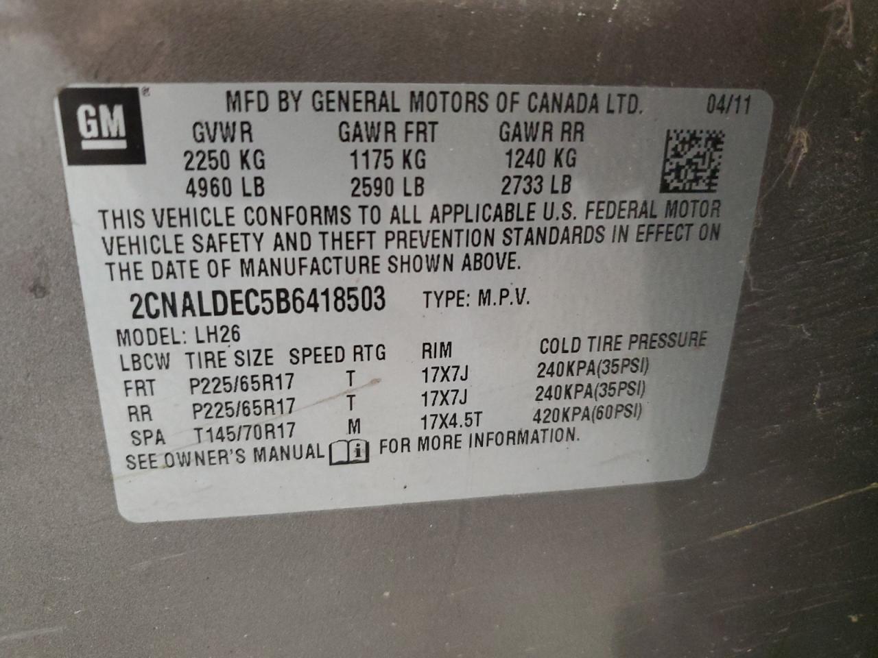 2011 CHEVROLET EQUINOX