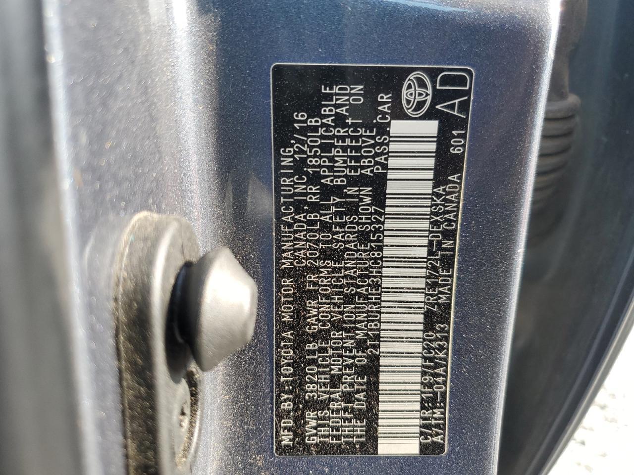 2017 TOYOTA COROLLA