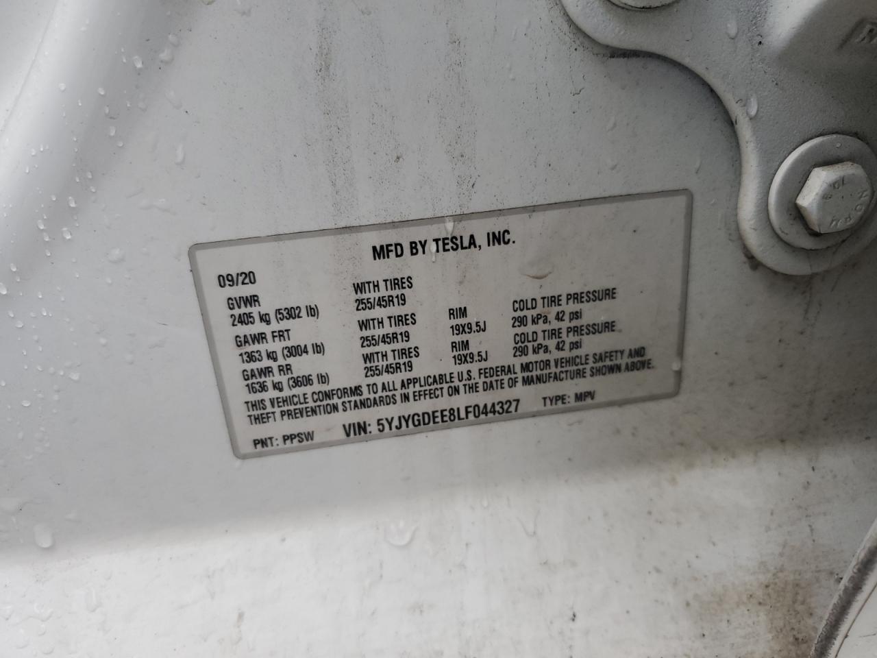 2020 TESLA MODEL Y