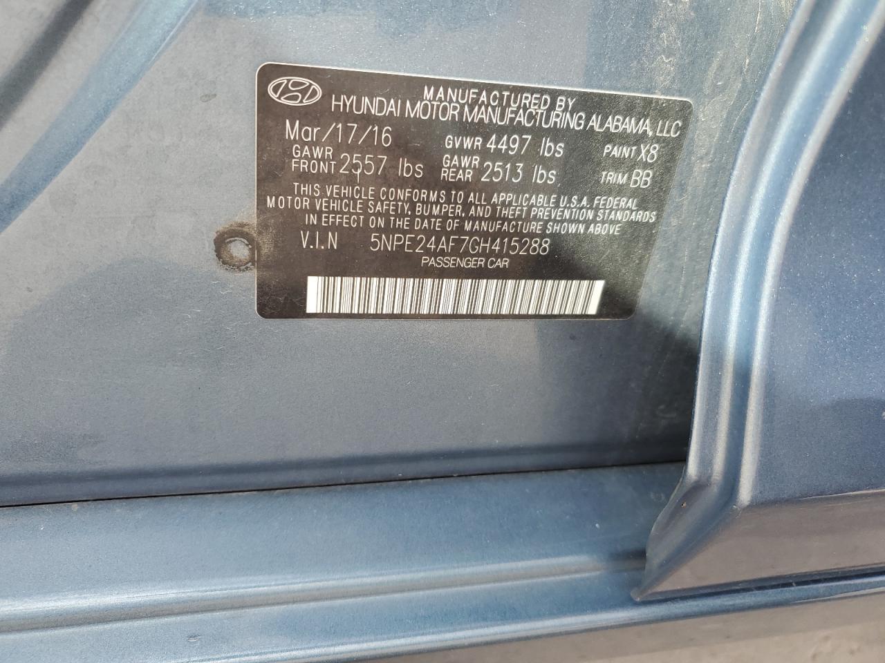 2016 HYUNDAI SONATA