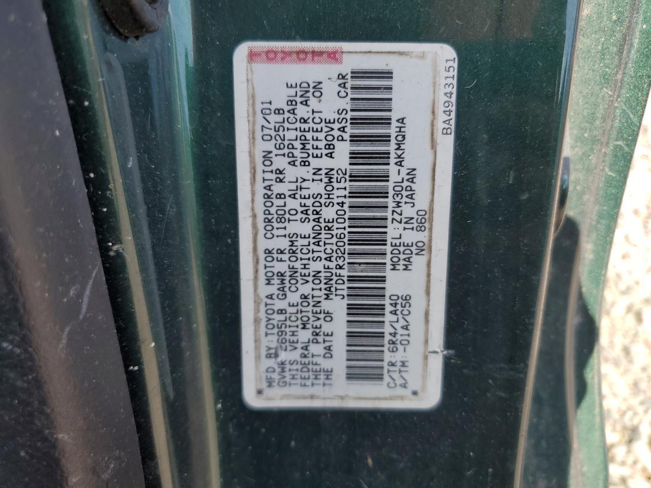 2001 TOYOTA Mr2