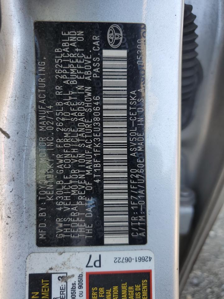 2014 TOYOTA CAMRY