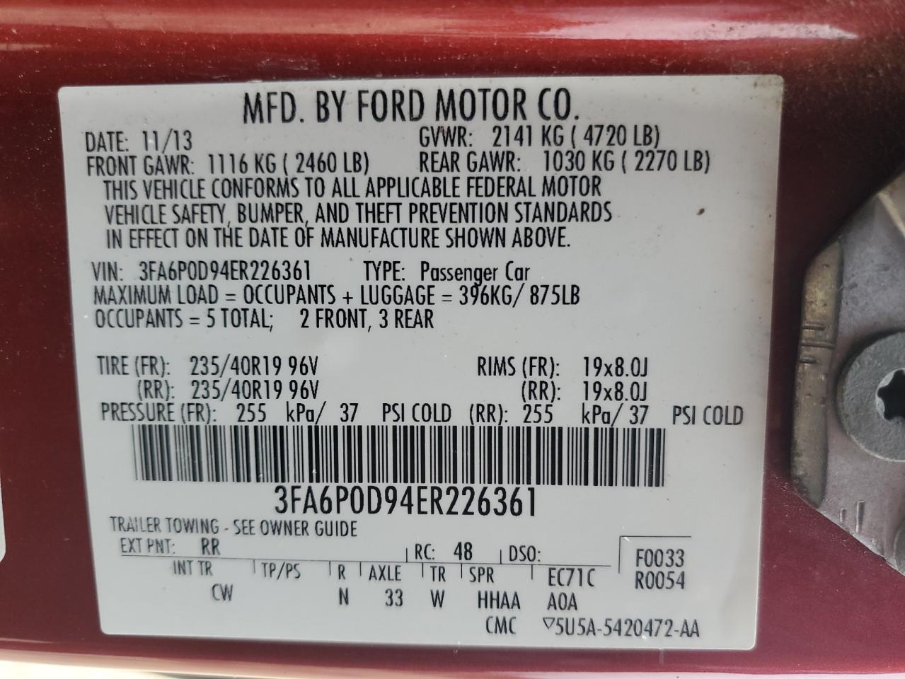 2014 FORD FUSION