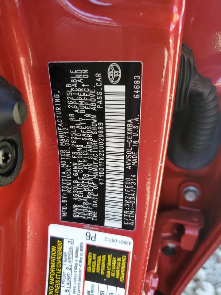 2012 TOYOTA CAMRY