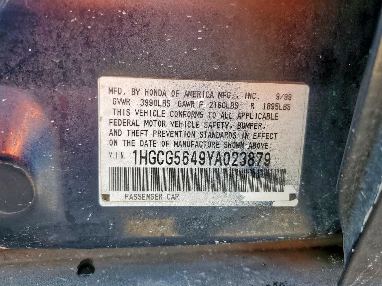 2000 HONDA ACCORD