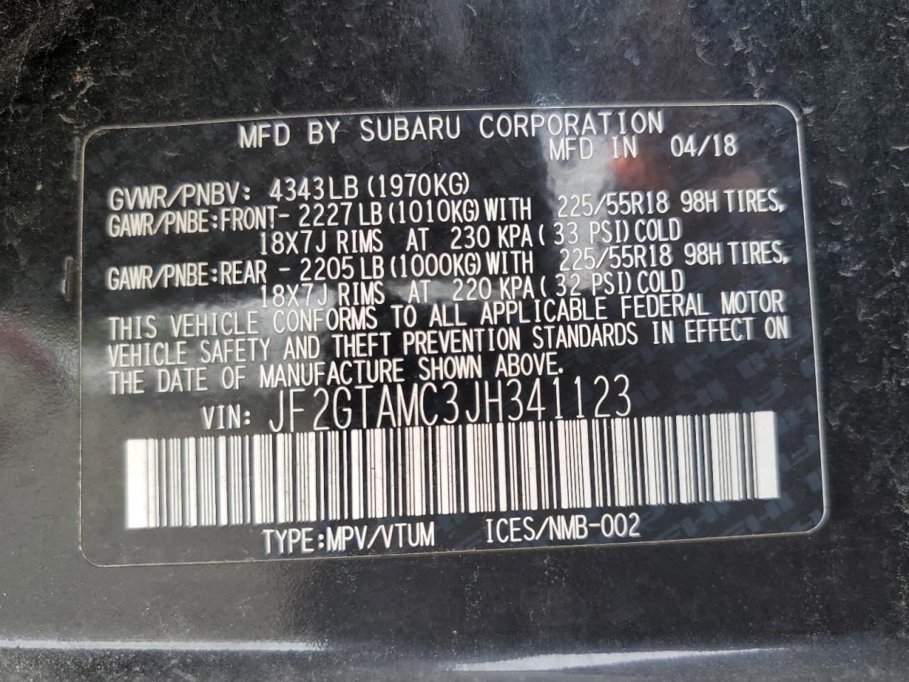 2018 SUBARU Crosstrek