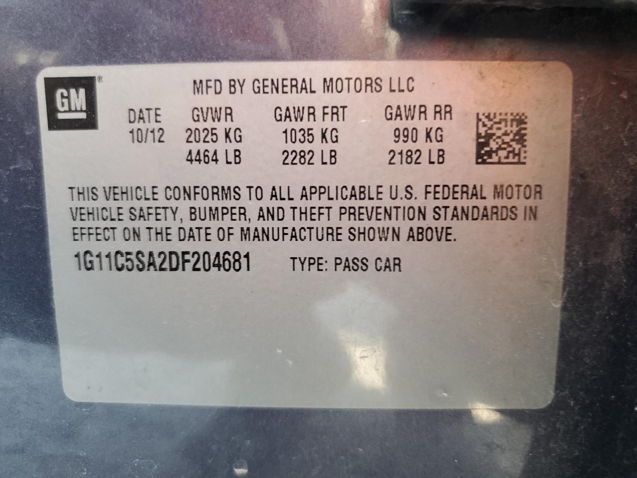 2013 CHEVROLET MALIBU