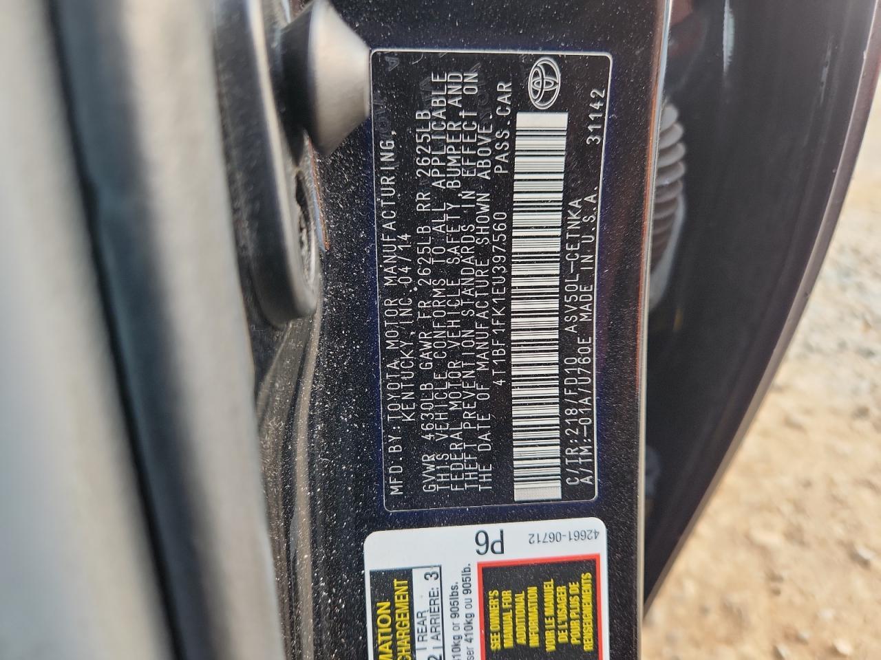 2014 TOYOTA CAMRY
