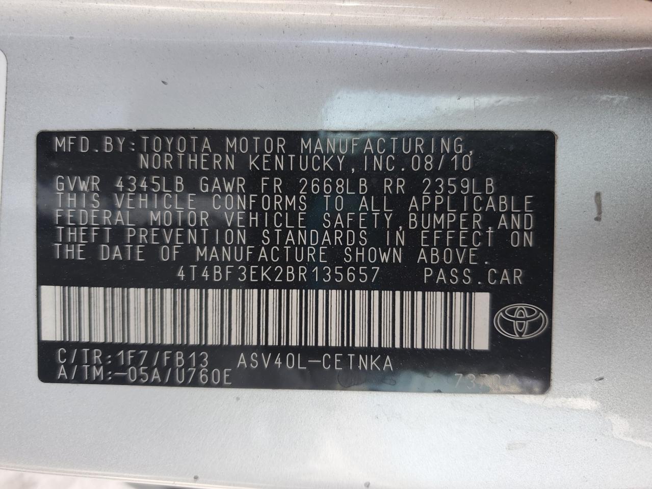 2011 TOYOTA CAMRY