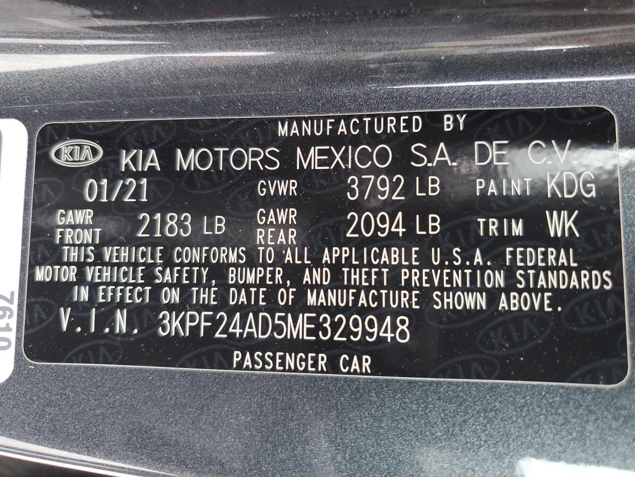2021 KIA FORTE