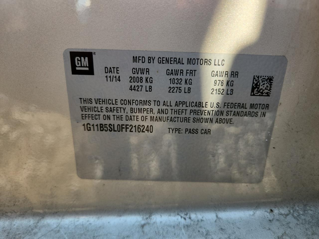 2015 CHEVROLET MALIBU