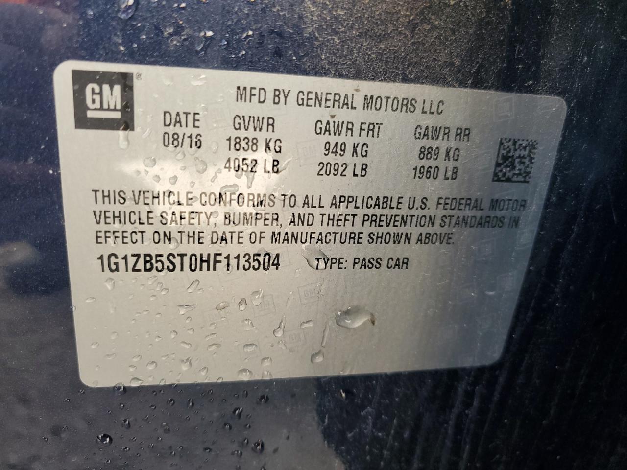 2017 CHEVROLET MALIBU