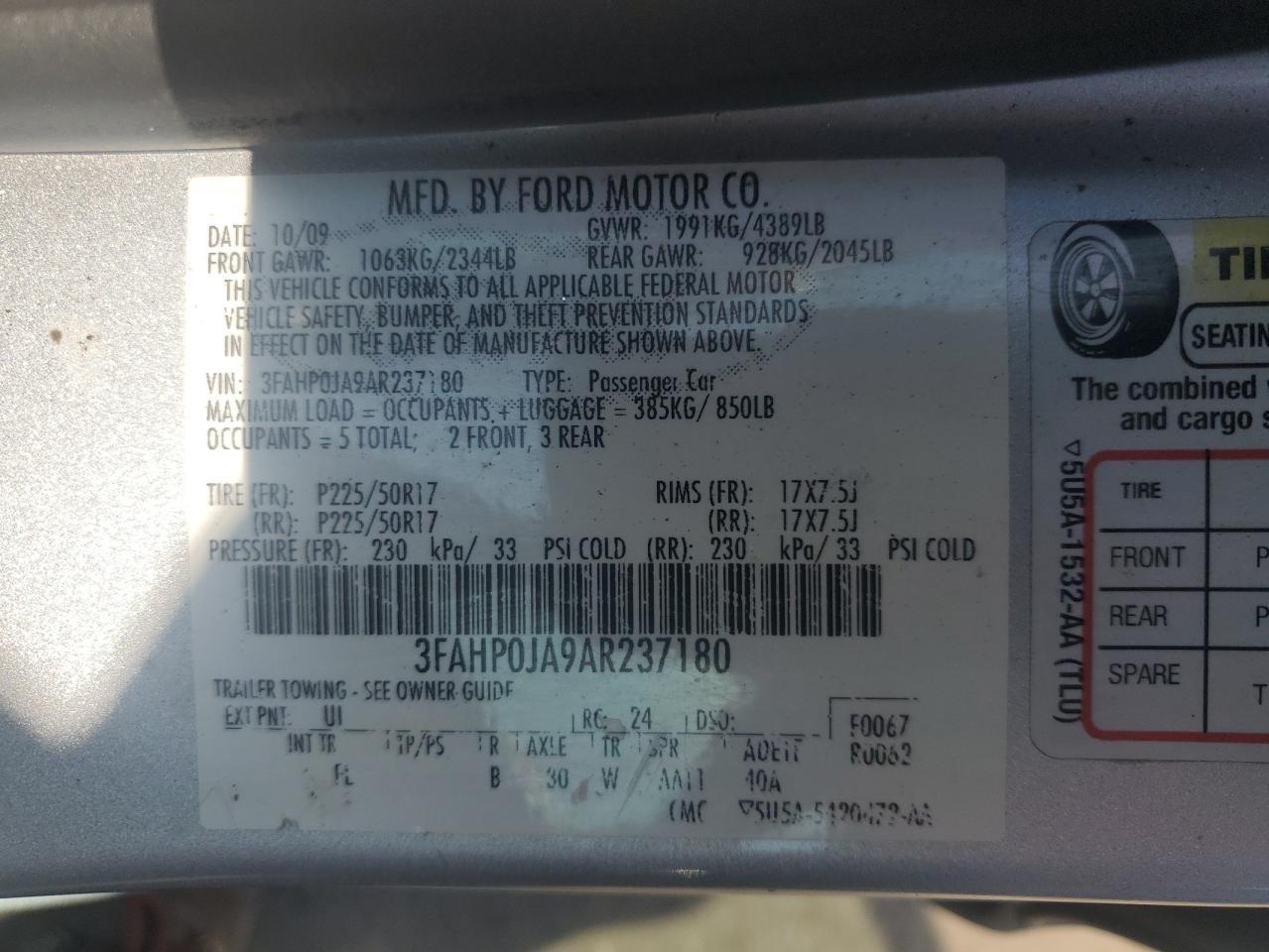2010 FORD FUSION