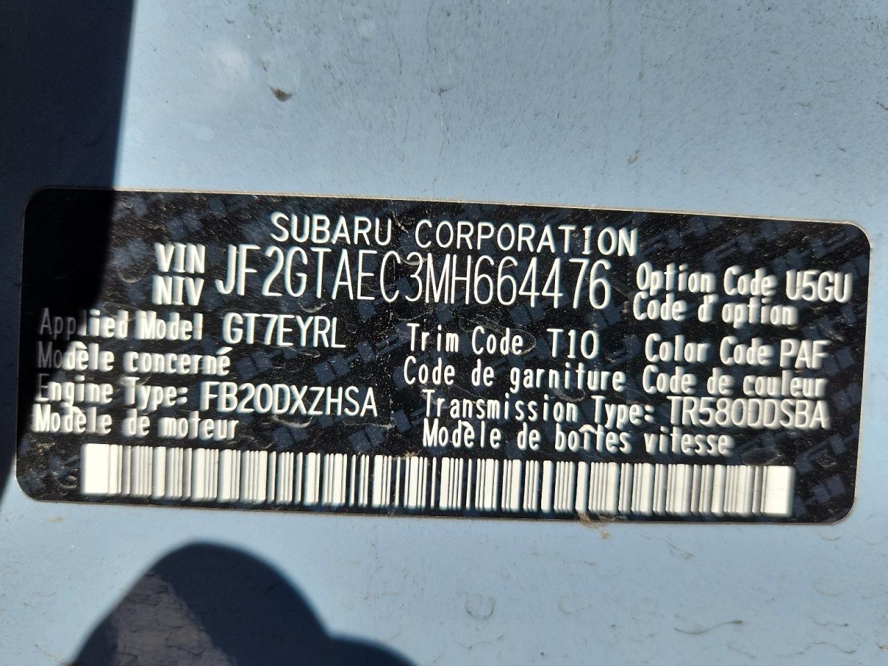 2021 SUBARU Crosstrek
