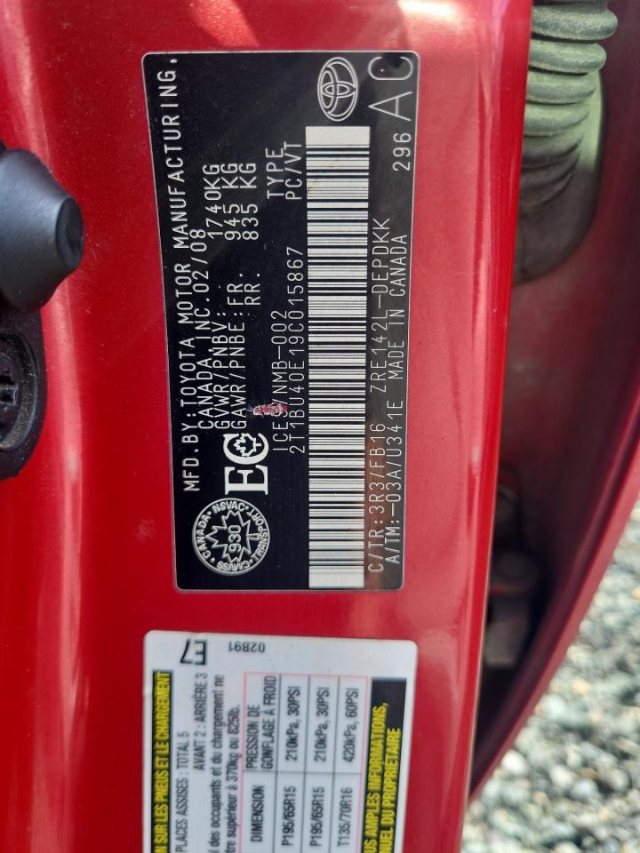2009 TOYOTA COROLLA