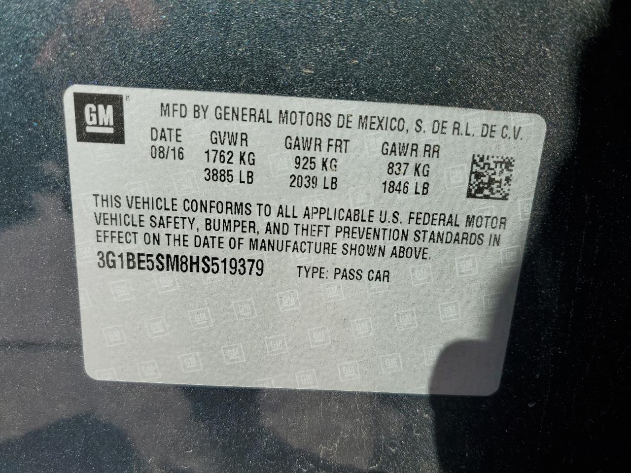 2017 CHEVROLET CRUZE