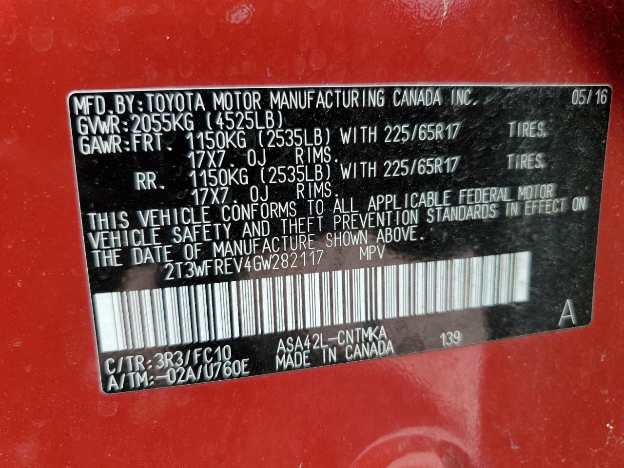 2016 TOYOTA RAV4