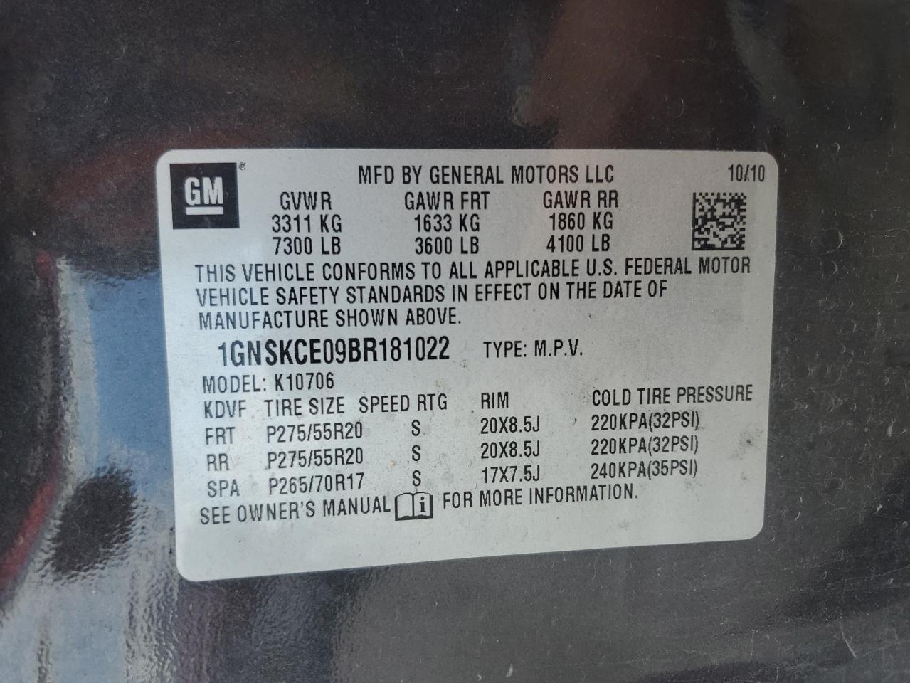 2011 CHEVROLET Tahoe