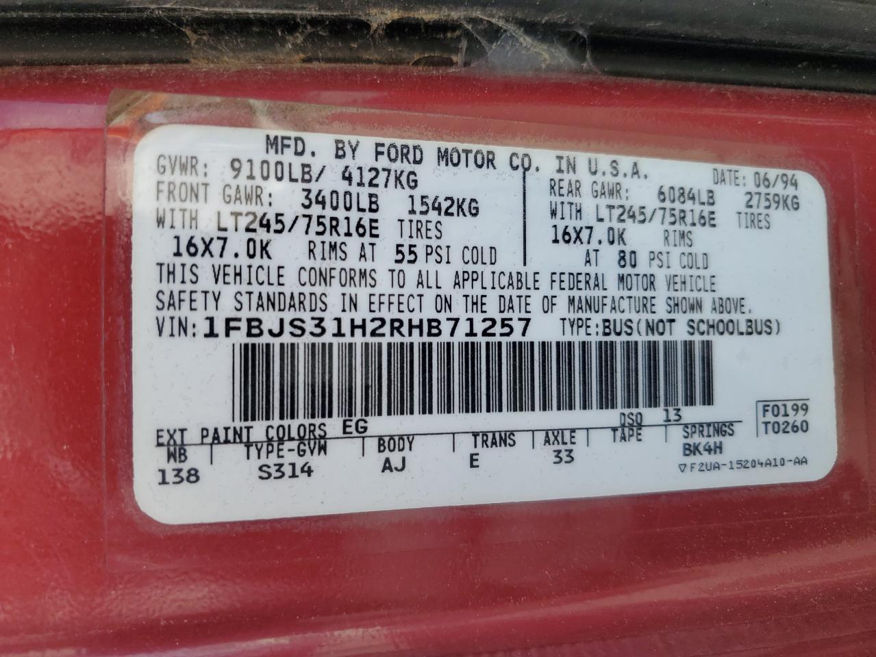 1994 FORD Econoline E350