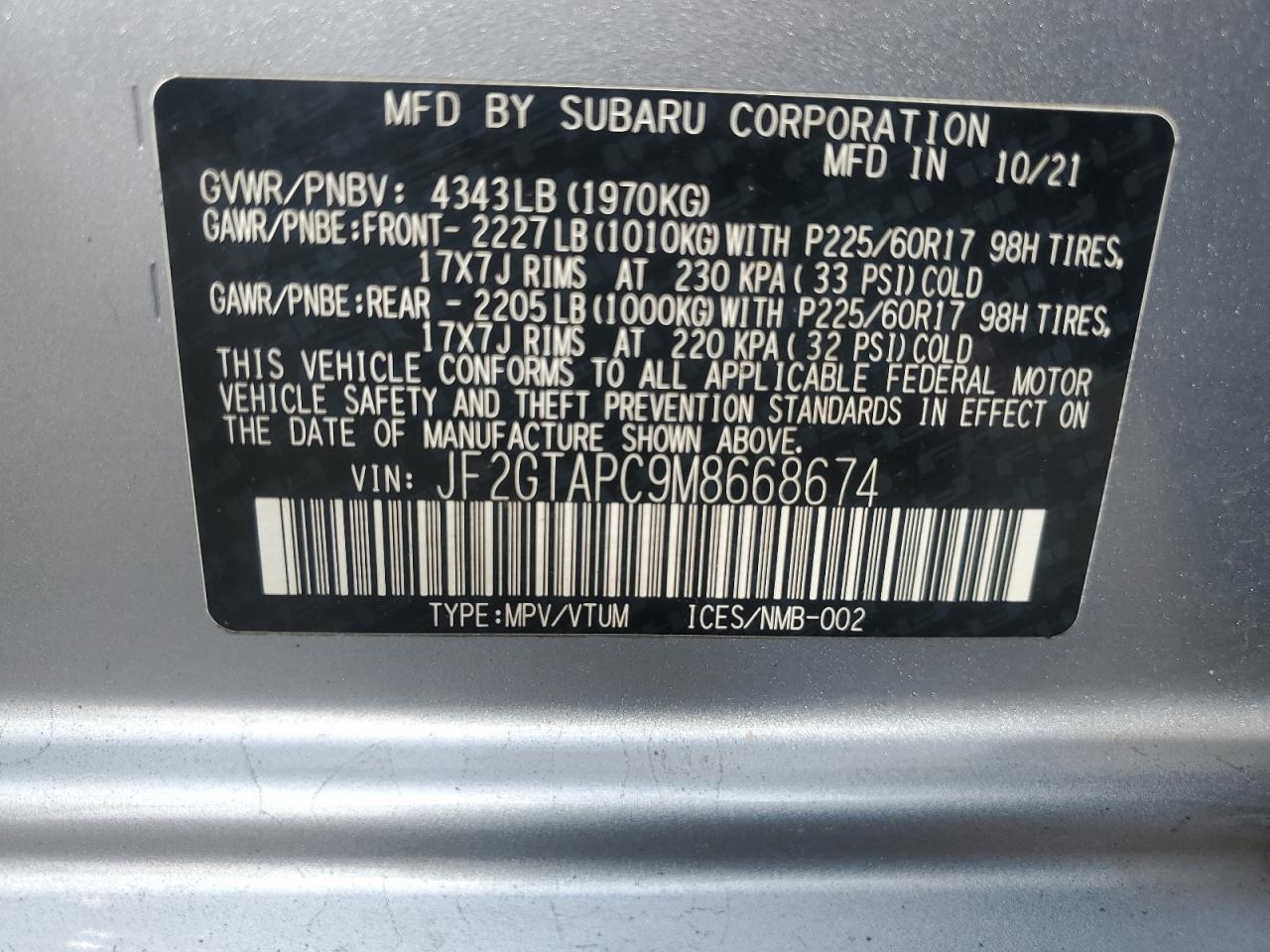 2021 SUBARU Crosstrek